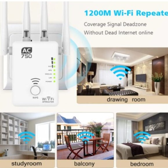 WiFi Range Extender - Signal Booster - Repeater w/ Ethernet Port - Dual Band - Picture 7 of 15